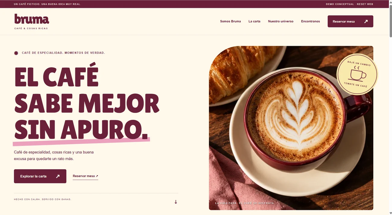 Captura real de Bruma Café