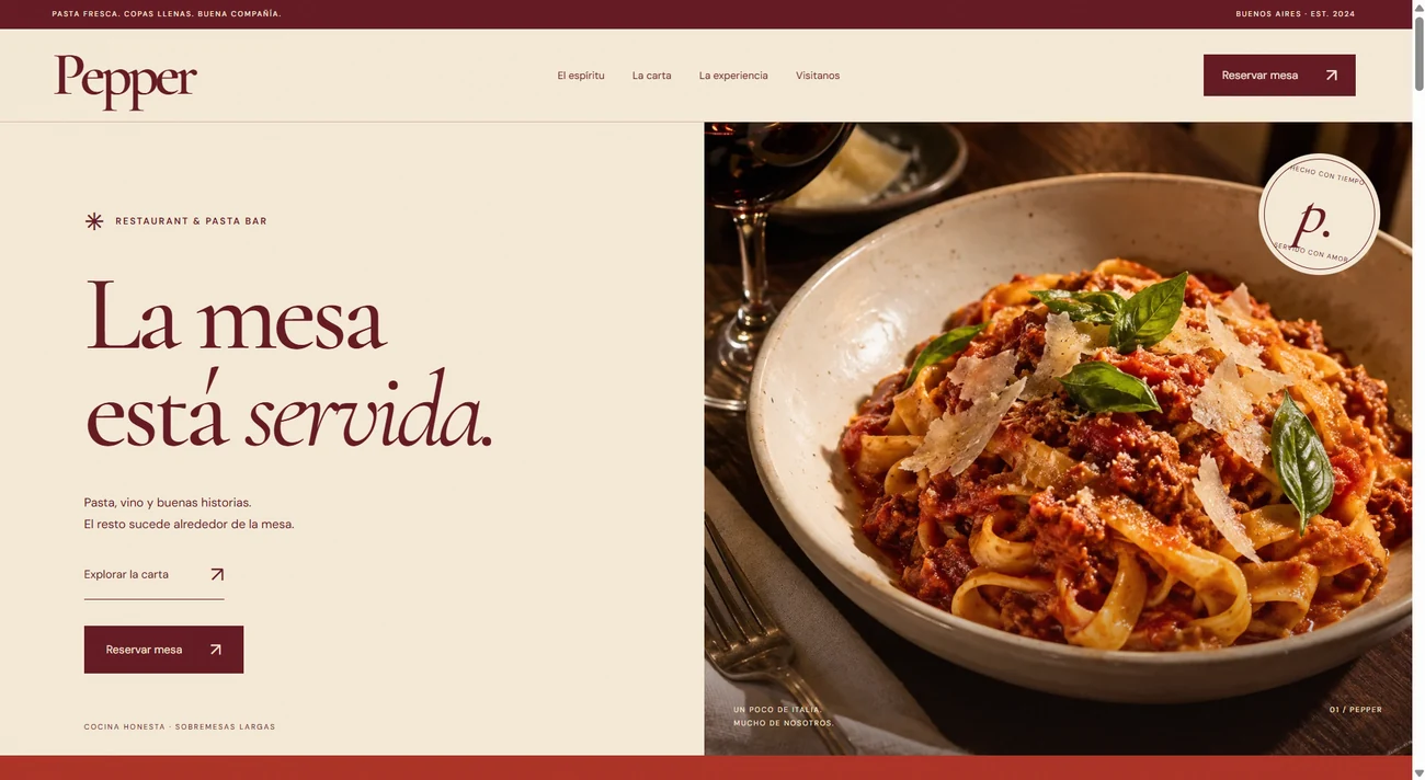 Captura real de Pepper Restaurant